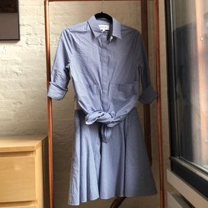 Derek Lam blue and white pinstripe dress